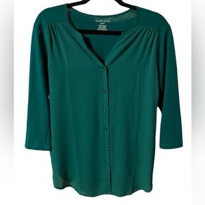 Van Heusen Green Button-Up Blouse